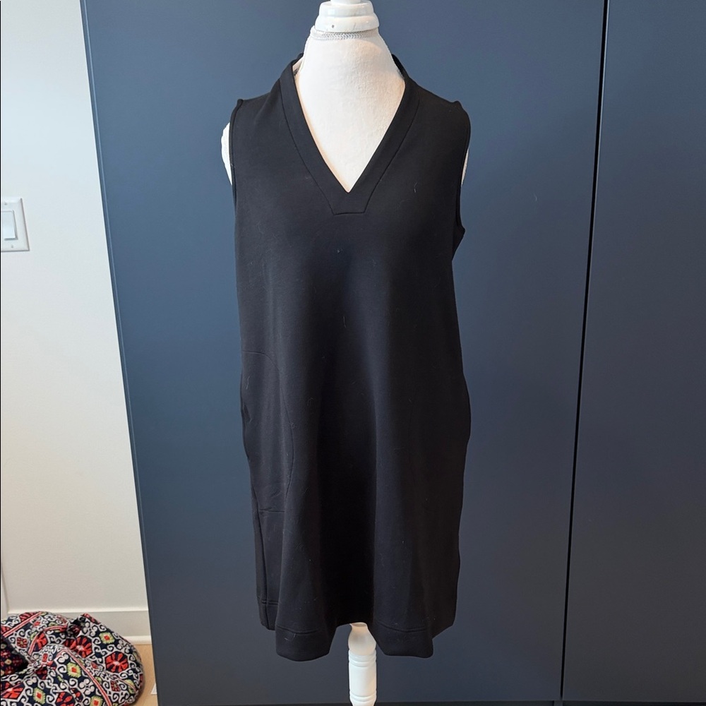 Spanx Air Essentials Black Sleeveless V-Neck Dress